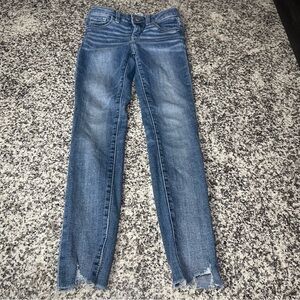 Buckle youth jeans girls 8 skinny cut off adjustable distressed fringe punk